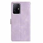 For Xiaomi 11T / 11T Pro Triangles Embossed Leather Phone Case(Purple) - 3