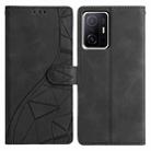 For Xiaomi 11T / 11T Pro Triangles Embossed Leather Phone Case(Black) - 1