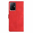 For Xiaomi 11T / 11T Pro Triangles Embossed Leather Phone Case(Red) - 3