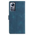 For Xiaomi 12 Pro Triangles Embossed Leather Phone Case(Blue) - 3