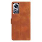 For Xiaomi 12 Pro Triangles Embossed Leather Phone Case(Brown) - 3