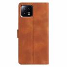 For Xiaomi 13 Triangles Embossed Leather Phone Case(Brown) - 3