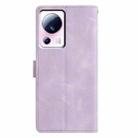 For Xiaomi 13 Lite Triangles Embossed Leather Phone Case(Purple) - 3