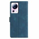 For Xiaomi 13 Lite Triangles Embossed Leather Phone Case(Blue) - 3