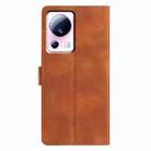 For Xiaomi 13 Lite Triangles Embossed Leather Phone Case(Brown) - 3