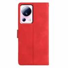 For Xiaomi 13 Lite Triangles Embossed Leather Phone Case(Red) - 3