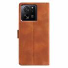 For Xiaomi 14T Triangles Embossed Leather Phone Case(Brown) - 3