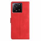 For Xiaomi 14T Triangles Embossed Leather Phone Case(Red) - 3