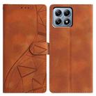For Xiaomi 14T Pro Triangles Embossed Leather Phone Case(Brown) - 1
