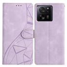For Xiaomi 13T 5G Triangles Embossed Leather Phone Case(Purple) - 1