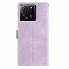 For Xiaomi 13T 5G Triangles Embossed Leather Phone Case(Purple) - 3