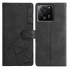 For Xiaomi 13T 5G Triangles Embossed Leather Phone Case(Black) - 1