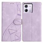 For Xiaomi Poco M7 Pro 5G Triangles Embossed Leather Phone Case(Purple) - 1