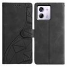 For Xiaomi Poco M7 Pro 5G Triangles Embossed Leather Phone Case(Black) - 1