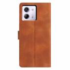 For Xiaomi Poco M7 Pro 5G Triangles Embossed Leather Phone Case(Brown) - 3