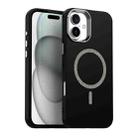 For iPhone 16 Glitter Series Magsafe PC Hybrid TPU Phone Case(Black) - 1