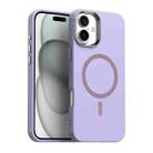 For iPhone 16 Glitter Series Magsafe PC Hybrid TPU Phone Case(Purple) - 1