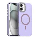 For iPhone 16 Plus Glitter Rhinestones Series Magsafe PC Hybrid TPU Phone Case(Purple) - 1