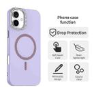 For iPhone 16 Glitter Rhinestones Series Magsafe PC Hybrid TPU Phone Case(Purple) - 2