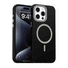 For iPhone 15 Pro Glitter Rhinestones Series Magsafe PC Hybrid TPU Phone Case(Black) - 1