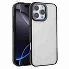 For iPhone 16 Pro Max Macaron PC Hybrid TPU Glossy Phone Case(Black) - 1