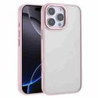 For iPhone 16 Pro Macaron PC Hybrid TPU Glossy Phone Case(Pink) - 1