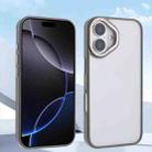 For iPhone 16 Plus Macaron PC Hybrid TPU Glossy Phone Case(Grey) - 2