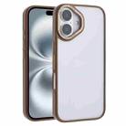 For iPhone 16 Macaron PC Hybrid TPU Glossy Phone Case(Desert Gold) - 1