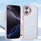 For iPhone 16 Macaron PC Hybrid TPU Glossy Phone Case(Pink) - 2