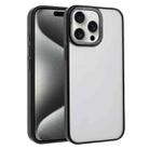 For iPhone 15 Pro Macaron PC Hybrid TPU Glossy Phone Case(Black) - 1
