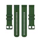 20mm xDfind Small Plaid Solid Color Silicone Watch Band(Army Green) - 3
