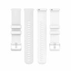 22mm xDfind Small Plaid Solid Color Silicone Watch Band(White) - 3