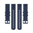 22mm xDfind Small Plaid Solid Color Silicone Watch Band(Navy Blue) - 3