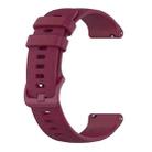 22mm For Forerunner 570 47mm/935/945/955 xDfind Small Plaid Solid Color Silicone Watch Band(Wine Red) - 2