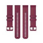 22mm For Forerunner 570 47mm/935/945/955 xDfind Small Plaid Solid Color Silicone Watch Band(Wine Red) - 3