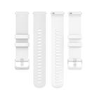 18mm For Garmin Venu 2S / Move 3S / Active S xDfind Small Plaid Solid Color Silicone Watch Band(White) - 3