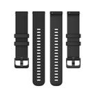 18mm For Garmin Venu 2S / Move 3S / Active S xDfind Small Plaid Solid Color Silicone Watch Band(Black) - 3
