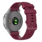 18mm For Garmin Venu 2S / Move 3S / Active S xDfind Small Plaid Solid Color Silicone Watch Band(Wine Red) - 1