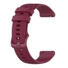 18mm For Garmin Venu 2S / Move 3S / Active S xDfind Small Plaid Solid Color Silicone Watch Band(Wine Red) - 2