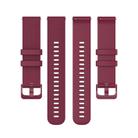 18mm For Garmin Venu 2S / Move 3S / Active S xDfind Small Plaid Solid Color Silicone Watch Band(Wine Red) - 3