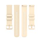 18mm For Garmin Venu 2S / Move 3S / Active S xDfind Small Plaid Solid Color Silicone Watch Band(Beige) - 3