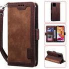 For iPhone 12 / 12 Pro Retro Splicing Horizontal Flip Leather Case with Card Slots & Holder & Wallet(Brown) - 1