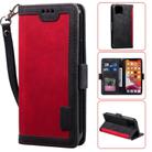 For iPhone 12 / 12 Pro Retro Splicing Horizontal Flip Leather Case with Card Slots & Holder & Wallet(Red) - 1