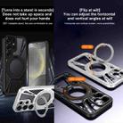 For Samsung Galaxy S24 Ultra 5G Cooling Hollow Metal Holder MagSafe Phone Case(Black) - 3