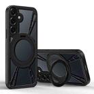 For Samsung Galaxy S25 5G Cooling Hollow Metal Holder MagSafe Phone Case(Black) - 1