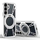 For Samsung Galaxy S25+ 5G Cooling Hollow Metal Holder MagSafe Phone Case(Silver) - 1
