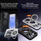 For Samsung Galaxy S25+ 5G Cooling Hollow Metal Holder MagSafe Phone Case(Silver) - 3