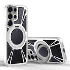 For Samsung Galaxy S25 Ultra 5G Cooling Hollow Metal Holder MagSafe Phone Case(Silver) - 1