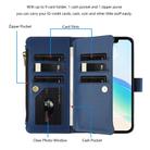 For iPhone 16 Pro Magnetic Closure Nine Card Slots Zipper Leather Phone Case with Hand Strap(Dark Blue) - 3