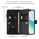 For iPhone 13 Pro Max Magnetic Closure Nine Card Slots Zipper Leather Phone Case with Hand Strap(Black) - 3